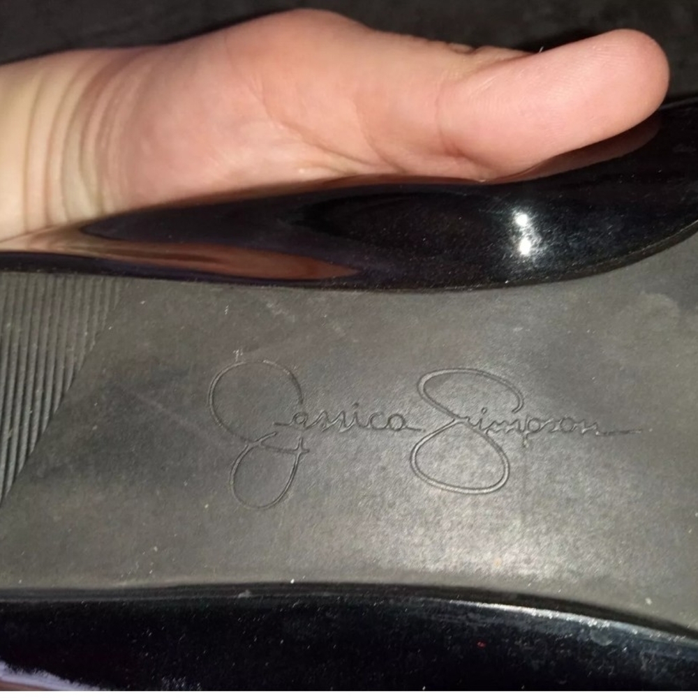 Jessica Simpson Size 10 Black Vinyl Flats *Light Use* - Picture 8 of 12